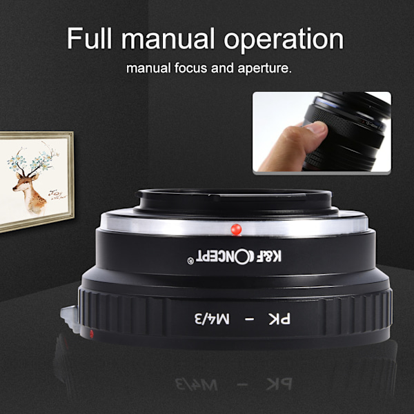 K&F Concept 1 st robust objektivadapterring för PK-objektiv för M4/3-kameror med DSLR-fattning