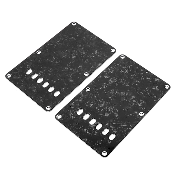 2 stk elektrisk gitar bakdekselplater med 6 hull PVC plast gitarbeskytter bakplate erstatning svart
