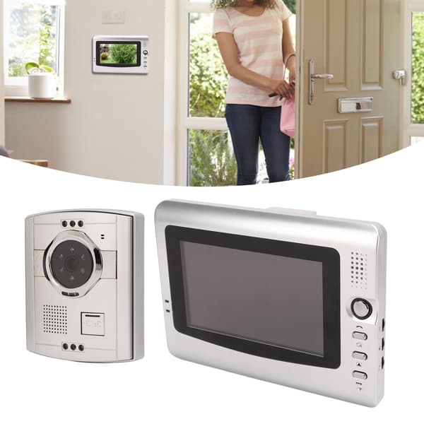 Farge Video Dørklokke Intercom System Kablet LCD-skjerm Infrarød Nattsyn Dørtelefon for Villa Hjem Innendørs Mottaker AC 100‑240V EU-plugg