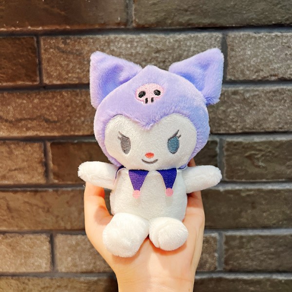 Søt liten dukke, parveskeanheng, plysjdukke nøkkelring, dukkeanheng Cute Kuromi - Purple