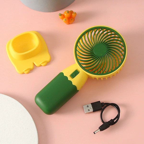 Ilmajäähdytystuuletin Matkatuuletin Puhelintelineellä Pieni Pöytätuuletin Söpö USB-tuuletin ABS-rakenne Sopii Jäähdytykseen Kaikkialla Pöytätuuletin Green