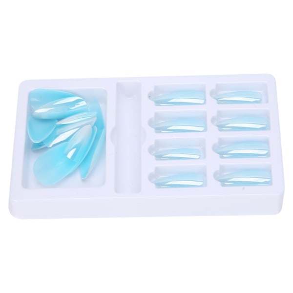 Gradient Pointed Fake Nails Tips Set Colored Full Cover False Nails with Nail FileF745-15