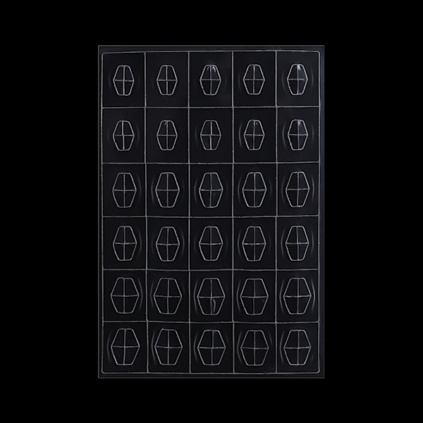 Negle Gemstone Stencil Guides Skabelon Mærkat Transparent Plastplade DIY Manicure Værktøj(Trapezoid)