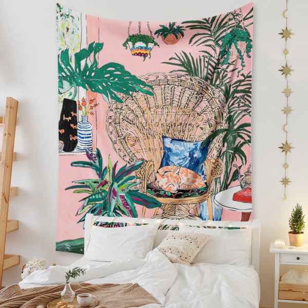 Wekity Botanisk Boho Hem Gobeläng Estetisk Konst Hem Bakgrund Tyg Prydnad Present Mandala Gobeläng Prydnad (ZJ825-57, 29 X 38 Tum)