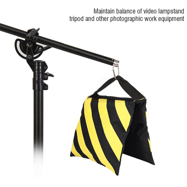 Gul & Sorte Striber Sandpose Sandbag Vægtposer til Studio Video Lysstativ Tripod