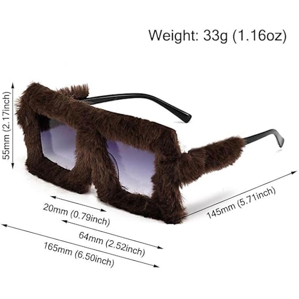 Trendy Oversized Plysj Solbriller Vinter Shades for Kvinner Myk Fluffy Ramme Solbriller Nyhet Party Cosplay Briller pink
