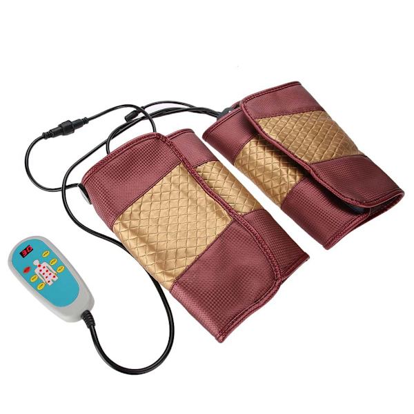Elektrisk värmande knäskydd infraröd vibrationsbandage massage terapi benmassageapparat