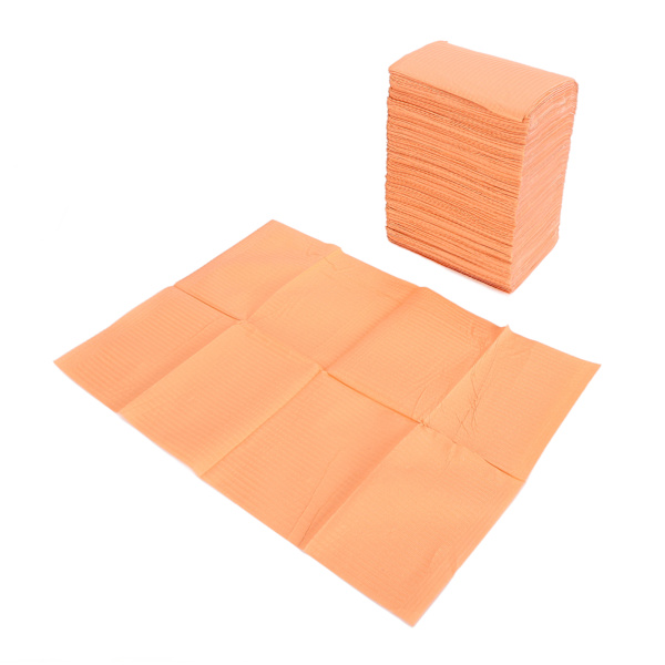 125 st engångsunderlägg för nagelbord, mjuk bordsduk, vattentät, hopfällbar nagelspetskonstplatta för salong, orange