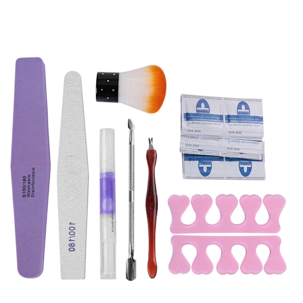 8 st professionella nagelkonst manikyr pedikyr verktyg set nagel slipning svamp filer buffert polering