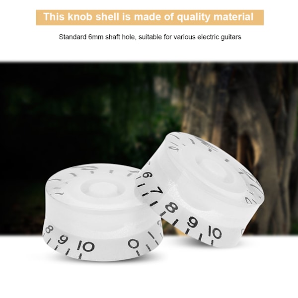 4 stk. Guitar Tone Speed Volume Control Knobs Udskiftning til Les Paul (Hvid)