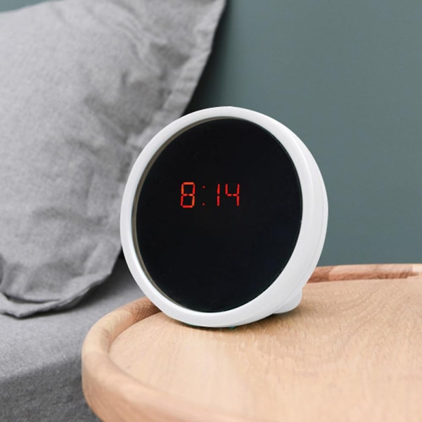 Digital väckarklocka smink spegel mini bärbar multifunktionell LED display klocka nattlampa