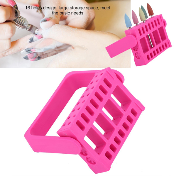 16 hullers manicure bore bits holder container display case negle slibning hoved opbevaringsboks 2#