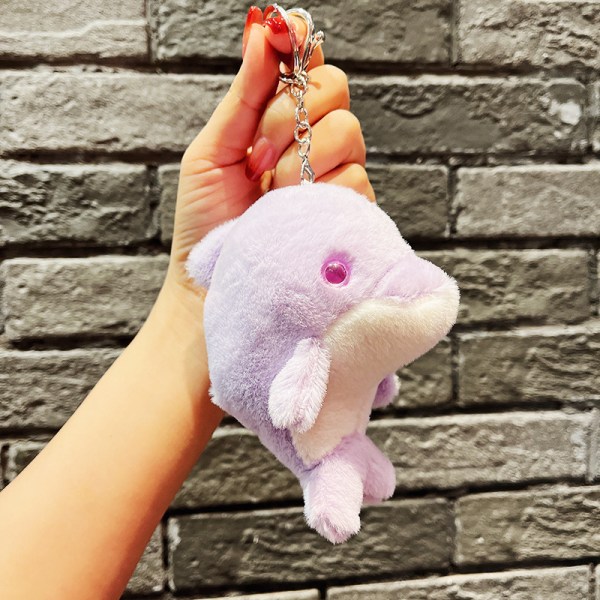 Söpö pieni nukke, parin laukku riipus, pehmolelu nukke avaimenperä, nukke riipus Plush minimalist dolphin - purple