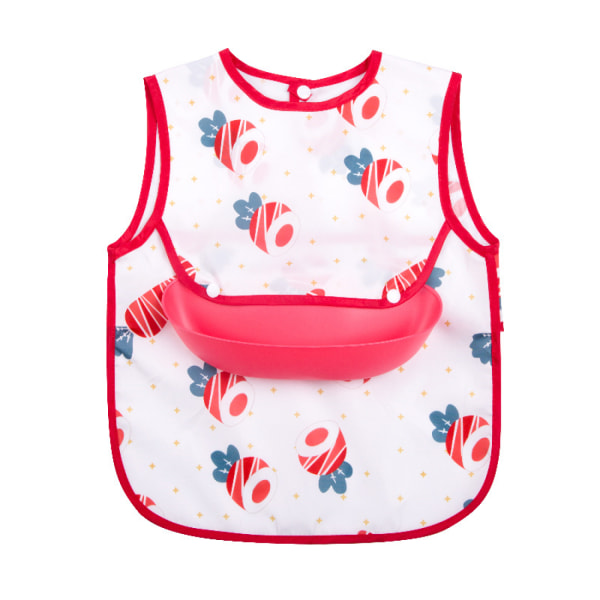 Avtagbara överdragsbyxor för barn Baby Meal Bib Vattentätt ärmlöst förkläde Baby disponibel måltidsficka --- Röd Rädisa（Stl. 90）