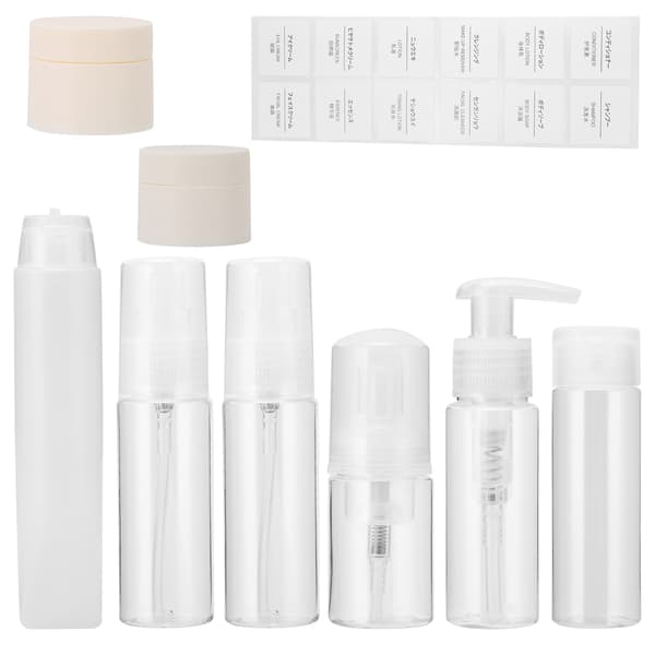 8-pack Plastflaskor för Resor, Läcksäkra Kosmetiska Toalettartiklar, Sprayflaskor