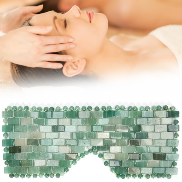 Ögonmask ansiktsmassager Naturlig Jade Sten Släcker Trötthet Minskar Sömn Avkoppling Vård Verktyg Aventurin