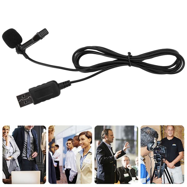USB Clip-on Datamaskinmikrofon Omnidireksjonell Minimikrofon Kondensator for PC