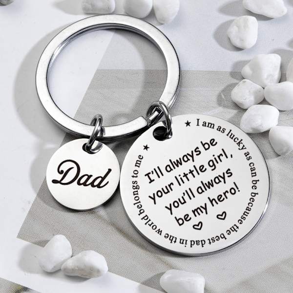 Fars dag nyckelring, present från dotter son till pappa, barn present till hans pappas födelsedag, jul, fars dag, nyckelring