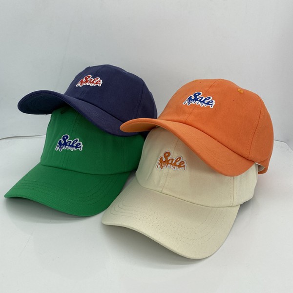 Dotpet keps Dam Brev Broderi Mjuk Topp Vår Och Sommar Skugga Enkel Vild Basebollkeps Män (Orange)