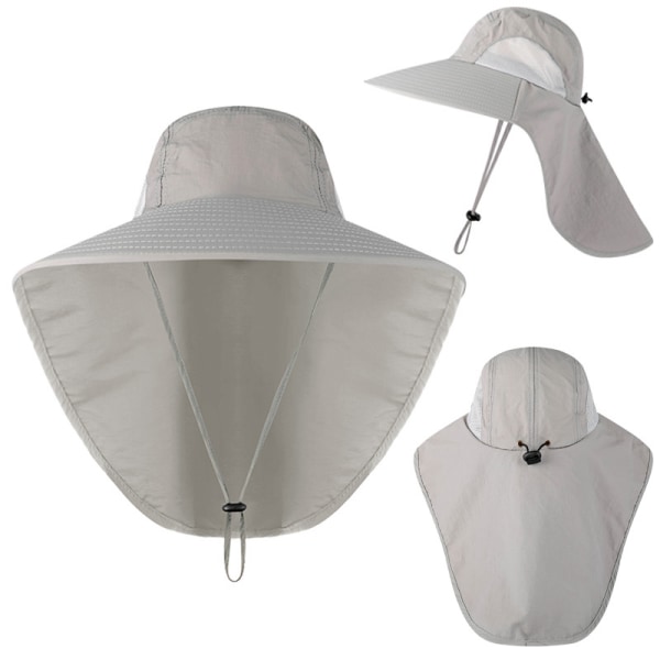 Wide Brim Sun Hat with Neck Flap, Adjustable Outdoor 50+UPF Protection  Womens Mens Hiking Fishing Hat