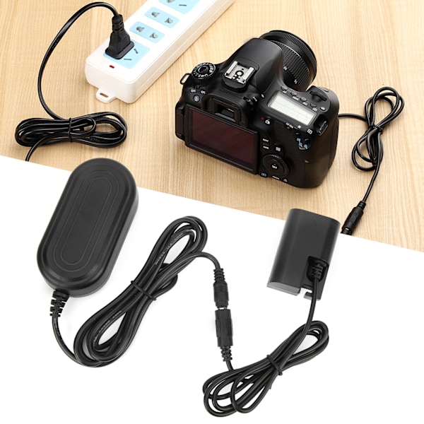 AC-strömadapter DC-koppling LPE6 Full Decoded Dummy-batterikit för Canon 5D2 5D3 5D4 6D 6D2 60D