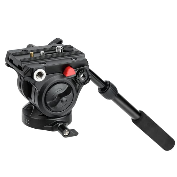 Kamera Camcorder Stativhoved Væske Træk Pan/Tilt Hoved med Quick Release Plade
