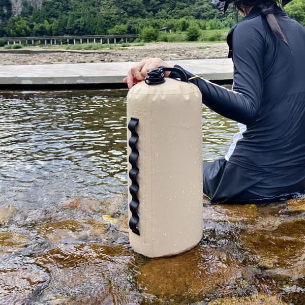 20L Multifunksjonell Utendørs Vannpose, Sammenleggbar Badeflåte med Justerbar Stropp – Vanntett Oppbevaring for Camping, Svømming green 20L