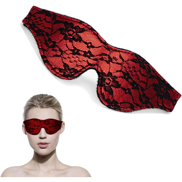 Elskerens Blindfold Rød Blomsterblonder Blød Øjenmaske Blindfold Sexy til Meditation Søvn Par Spil