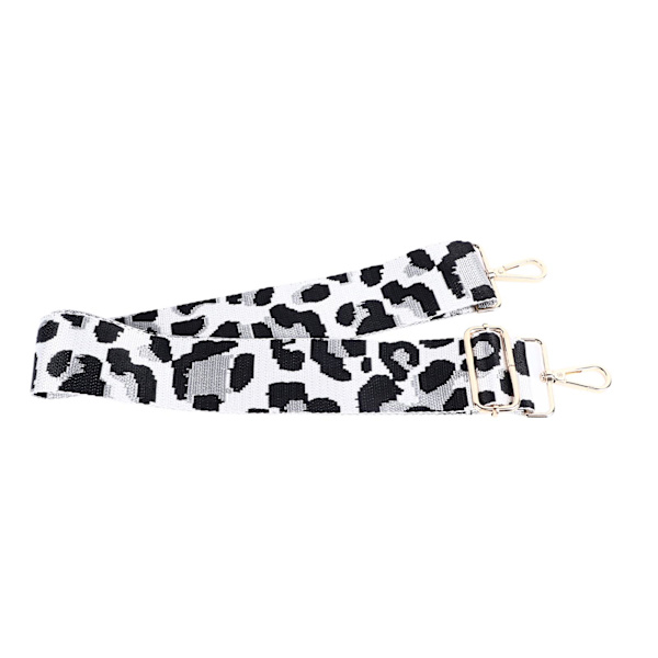 Justerbar nylonrem i leopardmönster för axelväska, enkel axelväska, accessoarer, silvergrå