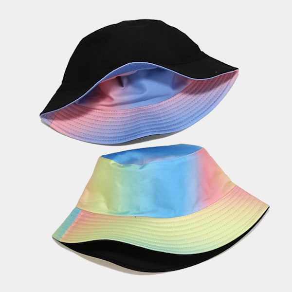 AVEKI Unisex Tryckt Dubbelsidig Bärbar Vändbar Bucket Hat för Strand Vandring Utomhus