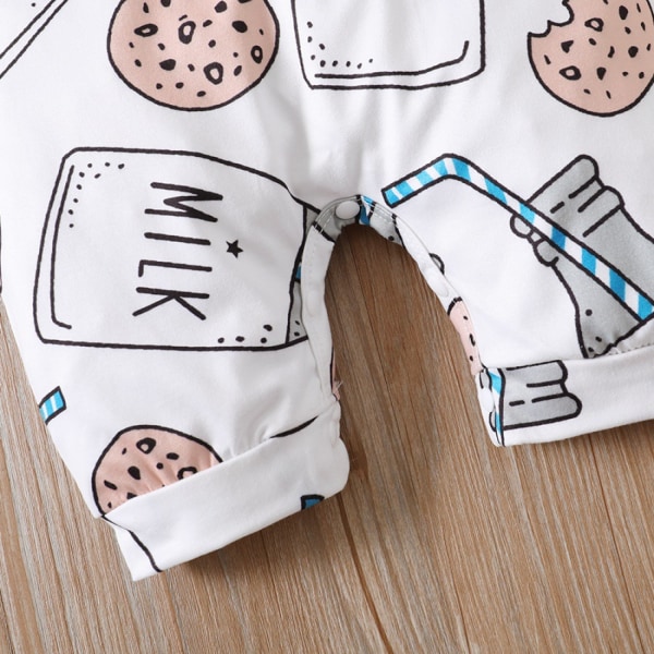 AVEKI Baby Boy Girl Blixtlås Pyjamas Sommarkortärmad bomull Bodysuit i ett stycke --- Vit（Storlek 86）