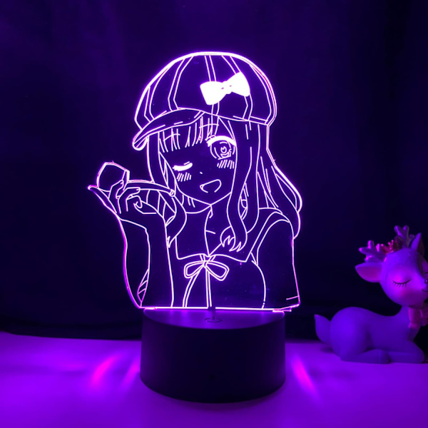 WJ Anime Kaguya Sama Love is War Figur Led Lys til Soveværelse Dekoration Natlys Manga Fødselsdagsgave Værelse Skrivebordslampe 3D