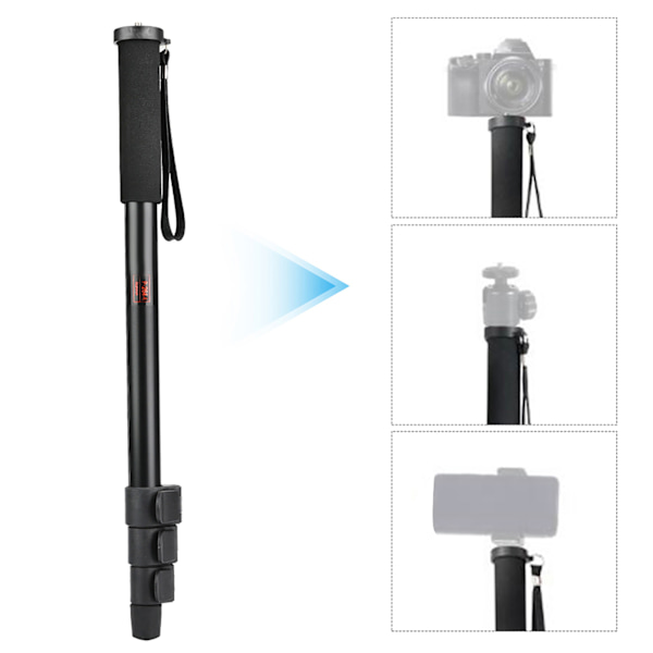 Aluminiumlegering Bärbar Retraktil Monopod Selfie Stick Fäste Stöd Stång för SLR-kamera(P264A)