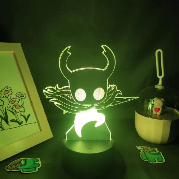 Uudenvuoden Eve Party-tarvikkeet 2022 Mukautettava Hollow Knight -peli 3D-lamput Led RGB Neon Yövalot Syntymäpäivälelut Ystäville Lapselle Sänkyyn