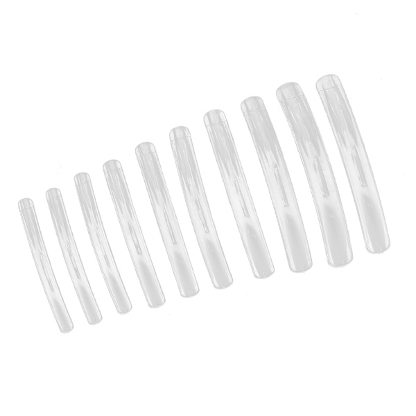 10 stk Lange flate neglspisser Hjemmesalong Neglekunst Design Falske falske neglesett Manikyrverktøy Transparent farge