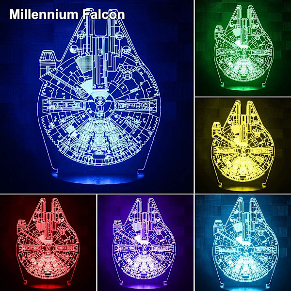 3D Illusion Star Wars Nattlampa, 4 mönster med tidsfunktion Star Wars Leksaker LED Nattlampa för rumsdekor, Perfekta födelsedagspresenter Star Wars Combo Pack-D
