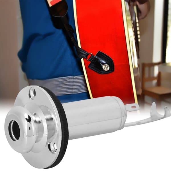 Kobber gevind stereo output jack tilbehør til elguitar (sølv)