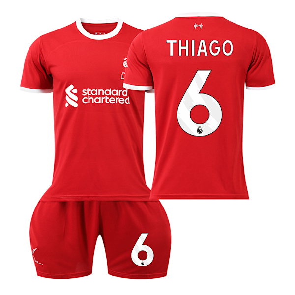 2023-2024 Liverpool Børnefodbolddragtsæt - Nr. 6 THIAGO#M No.6 THIAGO #M