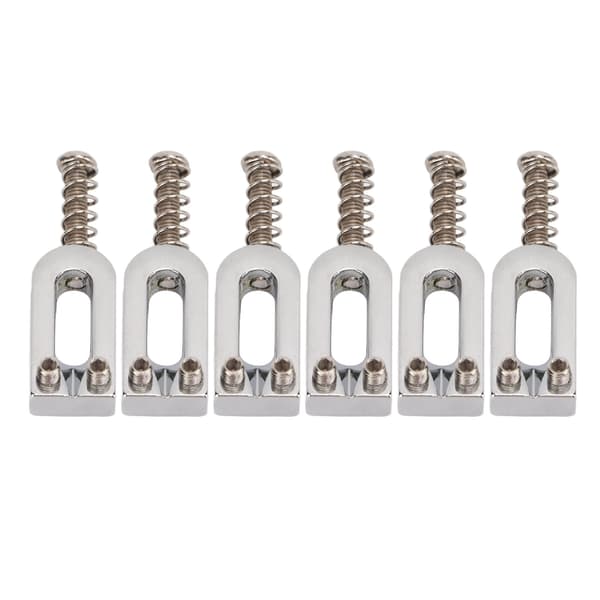 6 st U-formade elektriska gitarrstallsaadlar Tremolo metallrullskruv sadelbyte Silver