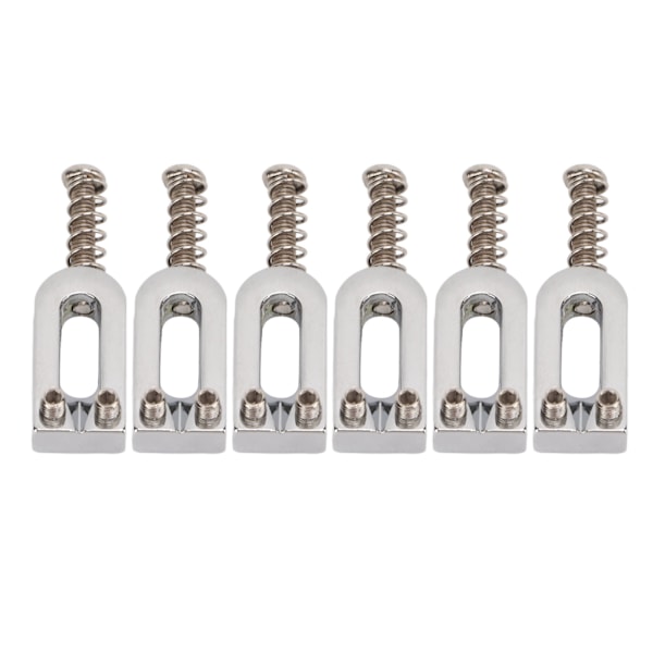 6Pcs U Shaped Electric Guitar Bridge Saddles Tremolo Metal Roller Screw Saddle ReplacementSilver