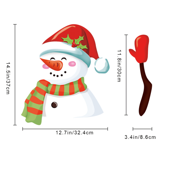 (1 pakke) Julenissen vindusvisker klistremerke Fjernbar bil frontrute klistremerke Bil klistremerke (Snømann)