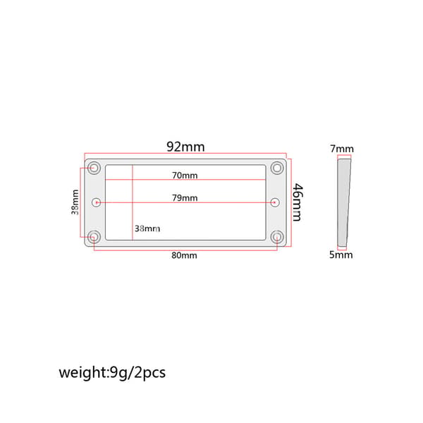 2PCS GB305N Platt Humbucker Pickup Ram Pickup Monteringsring för Elgitarr
