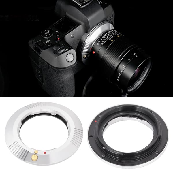 M-EOS.R Sølv Aluminiumlegering Linseadapterring til Leica M-objektiv til Canon EOS.R-monteringskamera