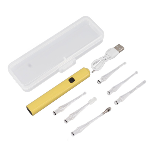 Korvakauha 6 Korvakauhan Kärkeä USB Latautuva Valkoinen LED-Valo Korvavahapuhdistustyökalu Lapsille