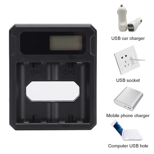 SEIVI Intelligent beskyttelse LCD-skjerm USB-batterilader for X-BOX cellelading