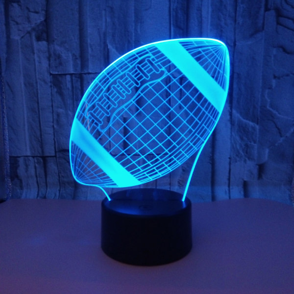 JUSTUP Fotboll 3D Nattlampa 3D Illusion Lamp för Pojkar 16 Färgförändrande Fjärrkontroll Fotboll Barnrum Dekor Lampor（Stil D）