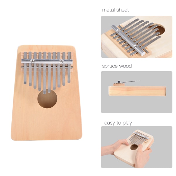 Træ Kalimba Finger Tommelfinger Piano 10 8 Nøgle Dekoration Instrument Legetøj (8 nøgle)