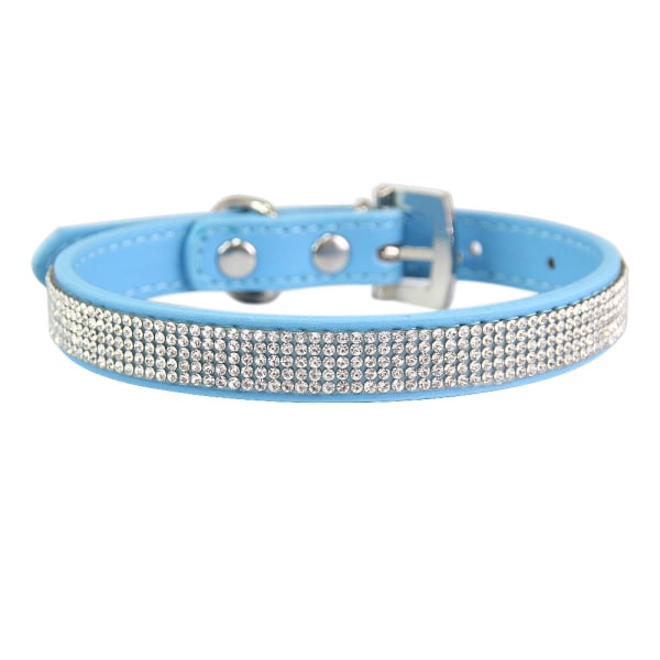 2 st Hundhalsband Djurhalsband Glänsande multi diamantgodis katthundhalsband (1,5 * 30 cm, mörkblå och blå)
