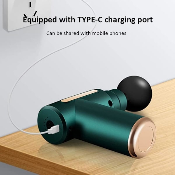 Mini-hierontapistooli Fascia-pistooli Syväkudoshierontapistooli USB-lataus 4 hierontapäätä Matkakäyttöön Kotikäyttöön Kädessä pidettävät sähköhierojat keholle Mu