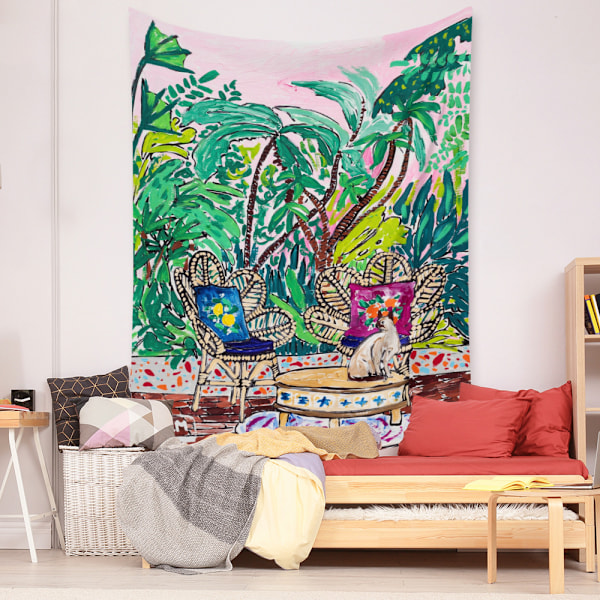 Wekity Botanisk Boho Hem Gobeläng Estetisk Konst Hem Bakgrund Tyg Prydnad Present Mandala Gobeläng Prydnad (ZJ825-51, 29 X 38 Tum)